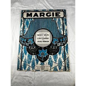Margie Opera Sheet Music Benny Davis Conrad & Robinson Barbelle 1920 Antique